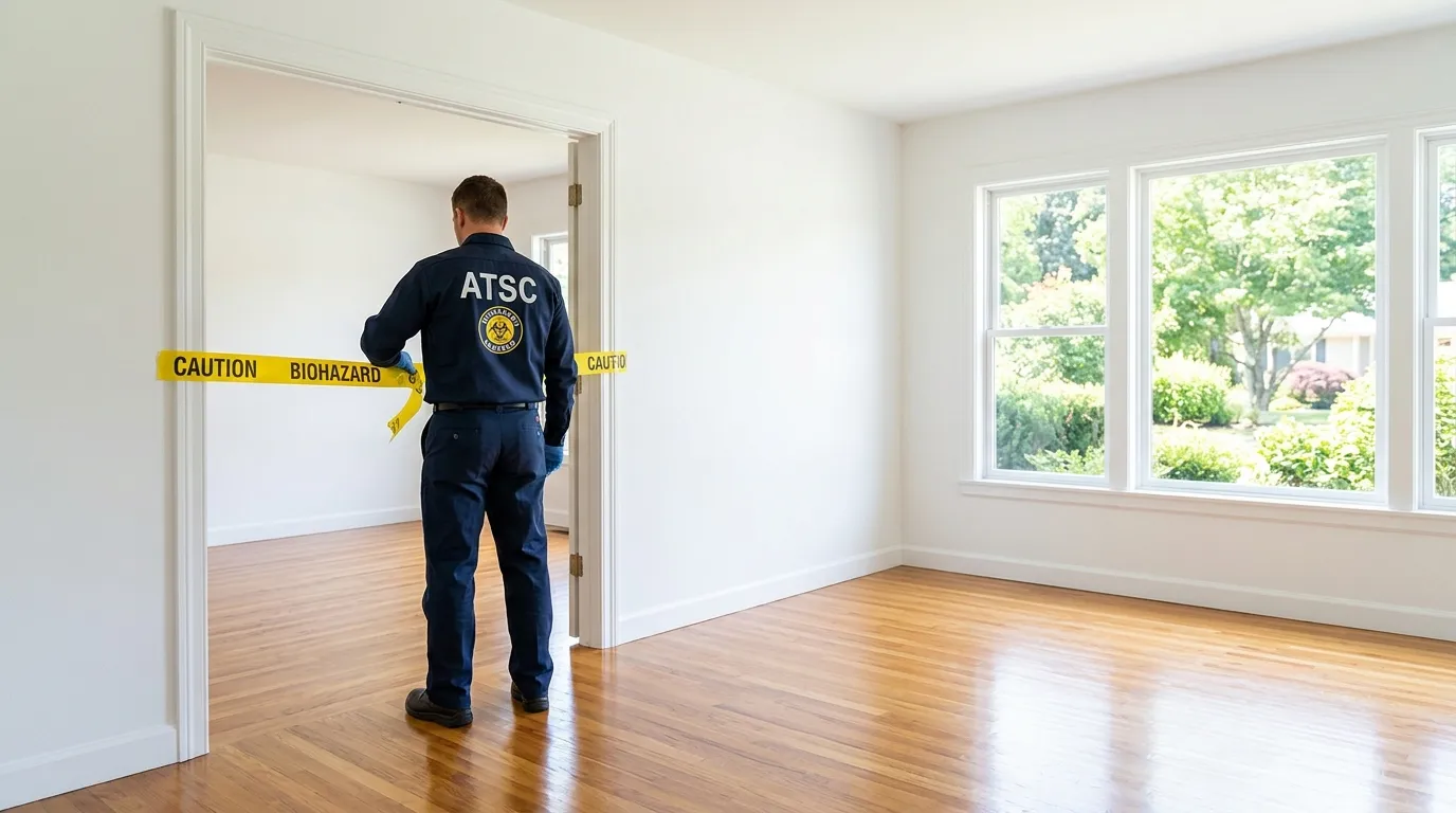 Certified biohazard cleanup crew performing Decomposition Cleanup in Merrimack